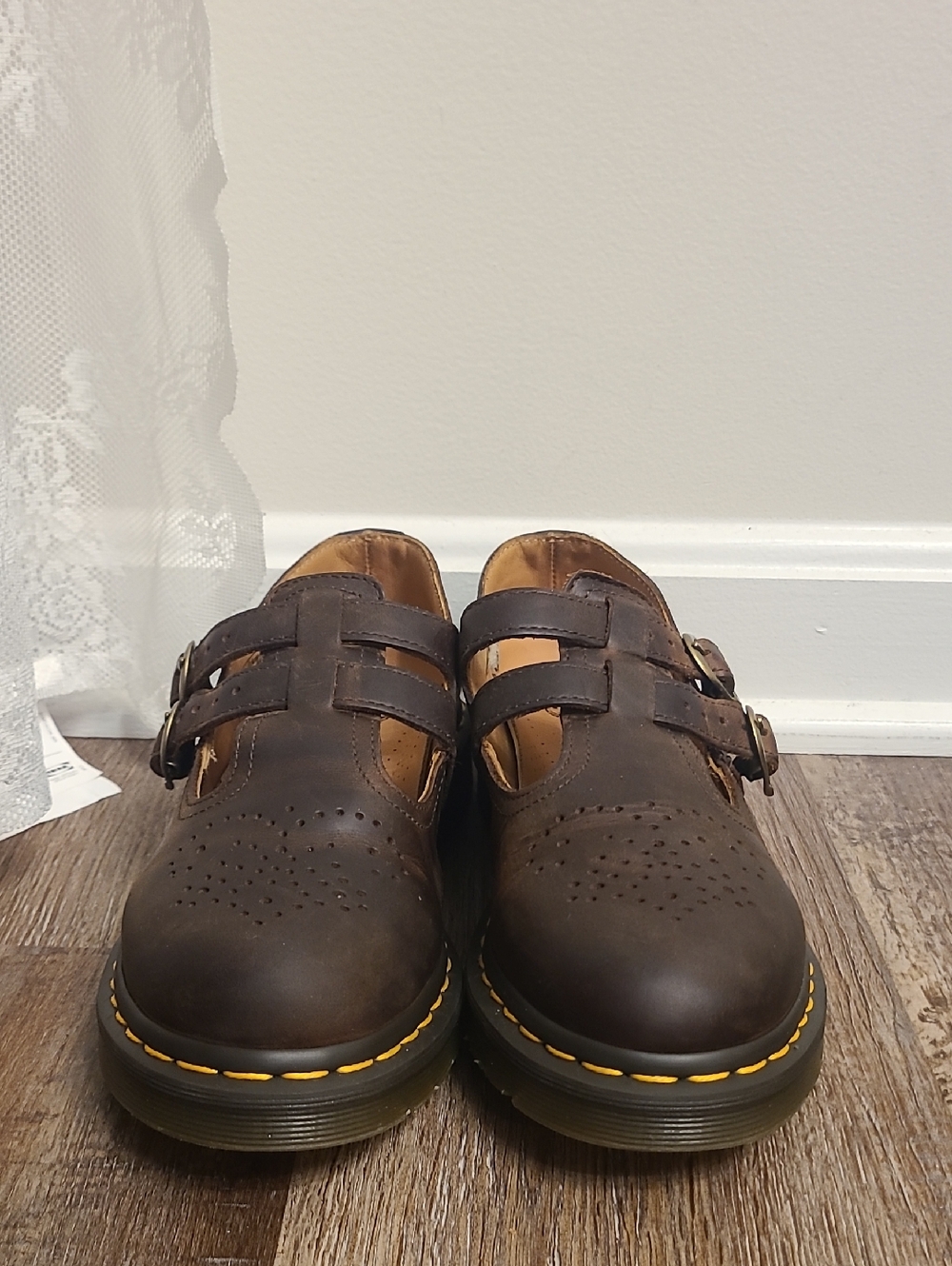 Dr Martens 8065 Mary Jane Crazy Horse Buckle Strap Shoes - Picture 2 of 9